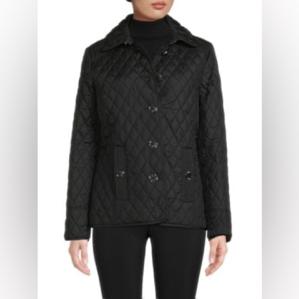 Michael Kors Quilted Navy Barn Jacket